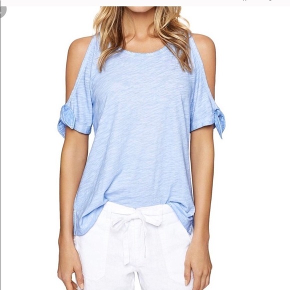 Jersey Knit Sanctuary Cold Shoulder Blouse Light - Picture 1 of 7